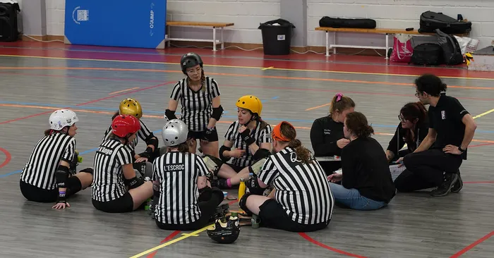 Officials meeting at the 2025 French championships.